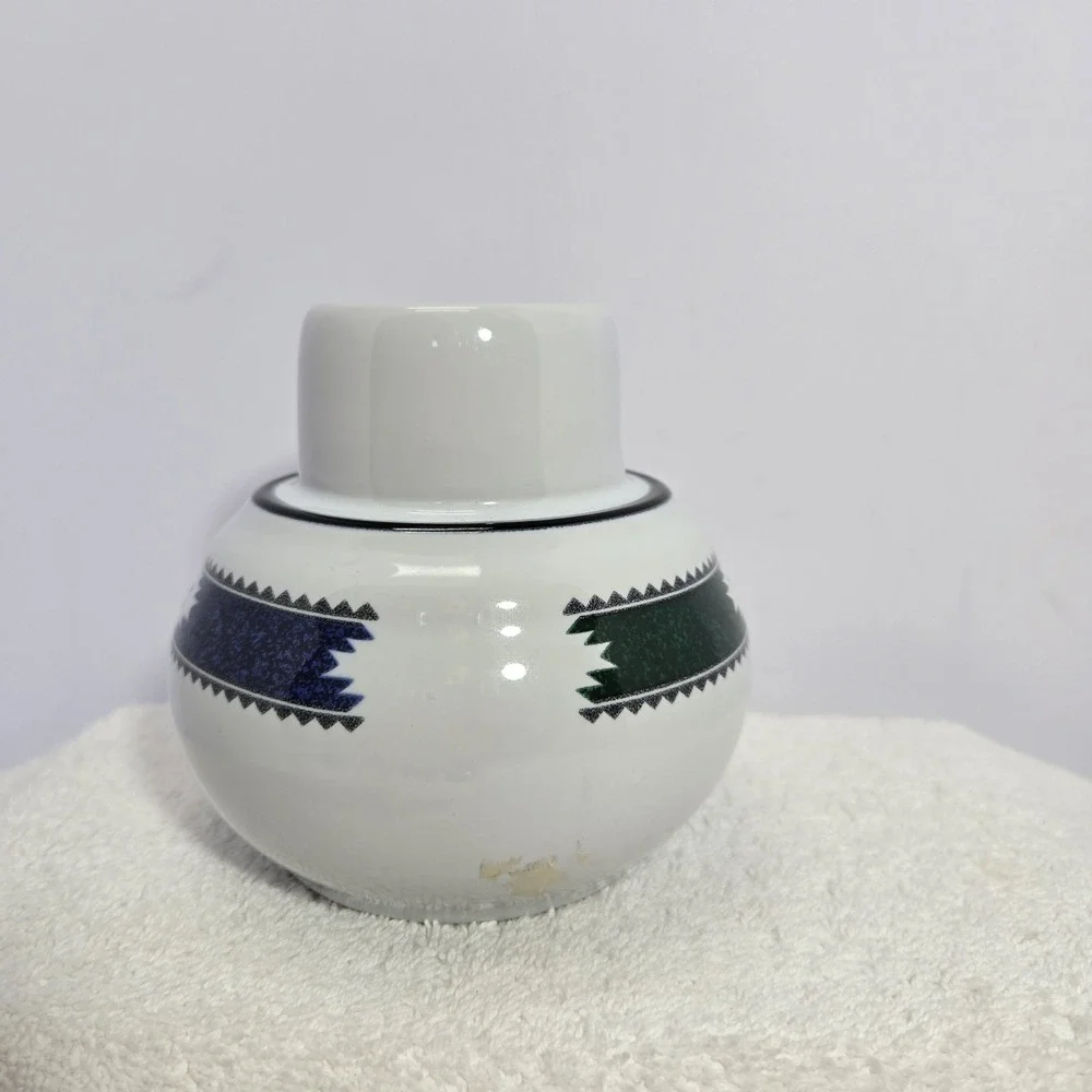 Kachina by Noritake Japan Hurricane Lamp Base Santa Fe Aztec Design Southwestern